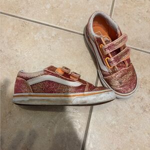 Vans Kids Glitter Velcro Sneakers - Pink/Orange
